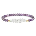 Elegantes Armband aus Amethyst und Bergkristall-Chips mit goldenen Akzentperlen - Amethyst