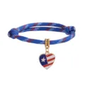 Verstellbares Armband mit Herzanhänger in US-Flaggen-Optik für den Unabhängigkeitstag - Stil 3 (4006)