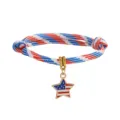 Verstellbares USA-Flaggen-Paracord-Armband mit Emaille-Sternanhänger für den Unabhängigkeitstag - Stil 5 (4006)