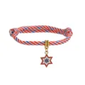 Verstellbares patriotisches Armband in Rot Weiß Blau mit Sternanhänger aus Emaille - Stil 6 (4006)