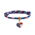 Verstellbares Armband mit Herzanhänger in US-Flagge-Optik aus Fallschirmschnur - Stil 9 (4006)