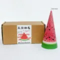 Watermelon Scented Candle Cone Ice Crack Wax Summer Fruit Desktop Ornament Gift - Cone Model (15x8x8cm)