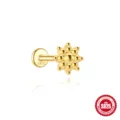 Minimalistische vergulde 925 sterling zilveren ster oorknopjes met platte schroefsluiting - Octagram Style (KE30002) / Goud #1