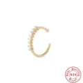 Elegante vergulde 925 sterling zilveren ear cuff met sprankelende zirkonia steentjes - Pave Rij Zirconia Stijl (KE600020) / Goud