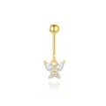 925 sterling silver gold plated butterfly cartilage stud with cubic zirconia stones - Butterfly Style (#9) / Gold