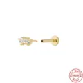 Elegant 925 sterling silver gold plated labret stud with marquise zirconia stones for women - Marquise Rhinestone Fan Shape Set (#5) / Gold