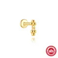 Vergulde 925 sterling zilveren labret-knop met een uniek cluster van gouden kralen - Goud #8