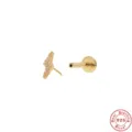 Elegant 925 sterling silver lightning bolt cartilage stud earring with sparkling cubic zirconia - Lightning Style (#9) / Gold