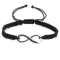 Handmade black braided infinity symbol bracelet for couples and friends jewelry - Black
