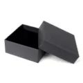 Detailed view of square black kraft paper jewelry box for bracelets and bangles - Square Lid and Base / Black