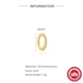 925 sterling silver small gold hoop earring with opal stone inlay 6mm diameter - Style #1 / 6mm (Single Piece) / Gold