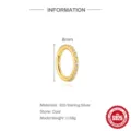 8mm gold-plated 925 sterling silver hoop earring adorned with elegant opal gemstones - Style #1 / 8mm (Single Piece) / Gold