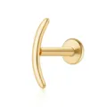 Minimalist S925 sterling silver crescent moon labret stud earring in golden finish - Polished Crescent (Item 26070) / Gold