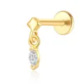 S925 Sterlingsilber vergoldeter Ohrknochenstecker mit Marquise-Zirkon Anhänger - Einfacher Marquise-Zirkonia-Anhänger (26097) / Gold