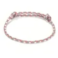Pulsera artesanal de hilo trenzado de cuatro hebras en rosa, blanco y gris con nudos ajustables - Patchwork Rosa Blanco Gris (3)