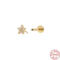 925 sterling silver gold-plated star labret stud with clear zircon for cartilage - Five-Pointed Star Zirconia Style (#17) / Gold