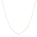 Close-up detail of a delicate 925 sterling silver gold-plated pearl necklace on white - 925 Silver / Gold