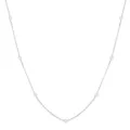 Detail of 925 sterling silver necklace featuring elegant white pearls on a fine chain - 925 Silver / White Gold