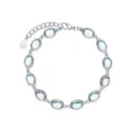 Elegantes Armband aus S925 Silber mit ovalen, schillernden Mondsteinen. - Armband (6095866905807) / Weißgold