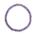 Elegantes 4mm violettes Amethyst-Perlenarmband mit einer goldfarbenen Kupferperle als Akzent - 4mm / Amethyst