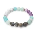 Handgemaakte kralenarmband met natuurlijke amazoniet en labradoriet edelsteen kralen - Armband