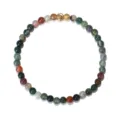 4mm mehrfarbiges Steinperlenarmband mit einem goldfarbenen Metallperlen-Akzent - 4mm / Indischer Achat
