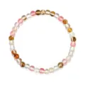 Böhmisches Perlenarmband für den Sommerurlaub mit bunten Kristall-Rundperlen - 4mm / Wassermelonenperle
