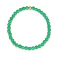 Premium elastisches 4mm grünes Achat-Perlenarmband mit einer goldenen Akzentperle - 4mm / Grüner Aventurin