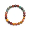 Pulsera de cuentas de piedra natural de turquesa africana y jaspe multicolor - Pulsera de cuentas / Circunferencia aproximadamente 17 cm