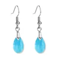 Elegante Tropfenohrringe mit leuchtend blauen Kristallanhängern und silbernen Haken. - Turmalin Blau (3)