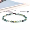 Detail showing faceted Indian Agate stones and copper beads on a handmade bracelet - Adjustable/One Size