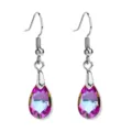 Elegante Wassertropfen-Ohrringe mit leuchtenden, mehrfarbig facettierten Kristallen - Violett Rot Verlauf (6)