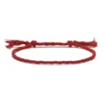 Handgefertigtes rotes geflochtenes Baumwollarmband mit eleganten Quastendetails - Viersträngiger Quastenstil (1) / Rot
