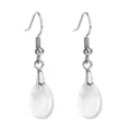 Elegante silberfarbene Tropfenohrringe mit facettenreichen klaren Kristallen - Transparent (10)