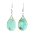 Orecchini pendenti a goccia in pietra naturale stile bohémien con eleganti ganci in argento - Apatite B