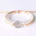 Handgemaakte geweven kralenarmband met levensboombedeltje en witte turquoise stenen - Witte Turquoise Zilver Roestvrij Staal