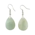 Eleganti orecchini bohemian in pietra naturale verde chiaro a goccia con ganci argento - Amazon