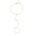 Vista dettagliata del bracciale ad anello in argento 925 con pietre taglio marquise. - Stile Oro con Strass Marchesa