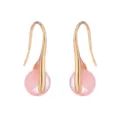 Elegante goldene Hakenohrringe im französischen Stil mit rosa mattierten Steinkugeln - Wassermelonenquarz Gold Haken