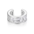 Eleganter Ohrclip aus 925er Sterlingsilber mit hochwertigen rechteckigen Zirkoniasteinen - Ohrclips