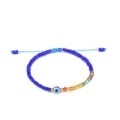 Handgefertigtes blaues Perlenarmband mit bösem Blick und bunten Kristallperlen für Damen - Dunkelblau
