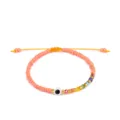 Handgefertigtes Perlenarmband mit bunten Kristallen und einem schützenden Evil-Eye-Anhänger - Rosa