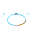 Handgefertigtes hellblaues Perlenarmband mit bösem Blick und bunten Kristallen - Aqua