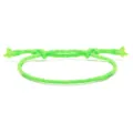 Minimalistisches neongrünes geflochtenes Baumwollarmband mit verstellbaren Knoten und Quasten - Viersträngiger Quastenstil (21) / Fluoreszierendes Grün