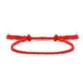 Handgewebtes rotes Baumwollarmband mit Quasten und verstellbaren Knoten minimalistisch - Viersträngiger Quastenstil (25) / Echtes Rot