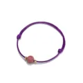 Handgefertigtes lila Kordelarmband mit rosa Lavastein und goldfarbenen Kupferperlen - Lila
