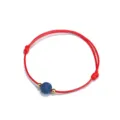 Rotes geflochtenes Armband mit blauem Lavastein und verstellbaren Knoten für Damen - Rot