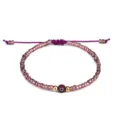 Handgefertigtes rosa Perlenarmband mit einer roten Evil Eye-Glasperle für Damen und Mädchen - Pink Violett (3)