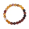 Bracelet mala de yoga fait main avec jaspe jaune naturel et perles de pierre rouge - Bracelet