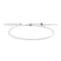 Weiße geflochtene Baumwollkordel-Armband mit Goldperlen und Quasten im Mori-Stil - Weiß